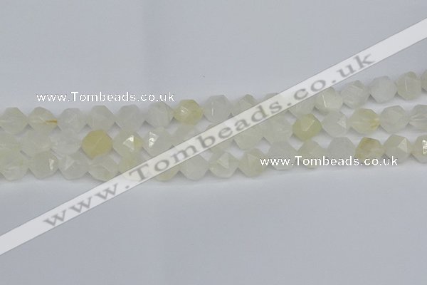 CNG7287 15.5 inches 10mm faceted nuggets white moonstone beads