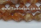 CNG7296 15.5 inches 8mm faceted nuggets sunstone beads