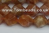 CNG7297 15.5 inches 10mm faceted nuggets sunstone beads