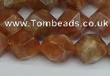 CNG7297 15.5 inches 10mm faceted nuggets sunstone beads