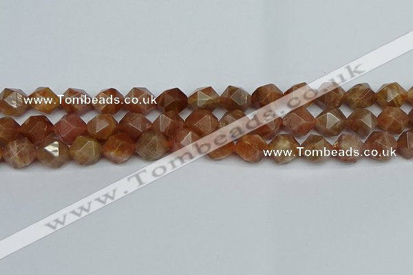 CNG7297 15.5 inches 10mm faceted nuggets sunstone beads