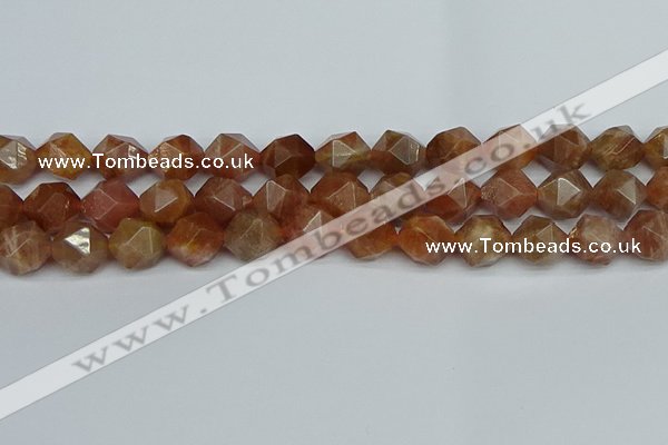 CNG7298 15.5 inches 12mm faceted nuggets sunstone beads