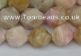 CNG7302 15.5 inches 10mm faceted nuggets pink opal gemstone beads