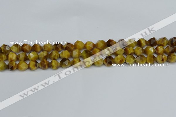 CNG7306 15.5 inches 8mm faceted nuggets golden tiger eye beads
