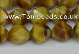 CNG7307 15.5 inches 10mm faceted nuggets golden tiger eye beads