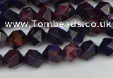 CNG7315 15.5 inches 6mm faceted nuggets purple tiger eye beads