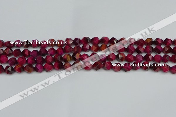 CNG7320 15.5 inches 6mm faceted nuggets red tiger eye beads