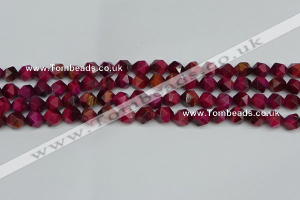 CNG7321 15.5 inches 8mm faceted nuggets red tiger eye beads