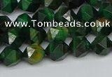 CNG7325 15.5 inches 6mm faceted nuggets green tiger eye beads