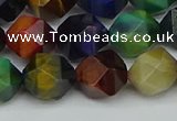 CNG7333 15.5 inches 12mm faceted nuggets mixed tiger eye beads