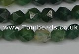 CNG7336 15.5 inches 8mm faceted nuggets moss agate beads