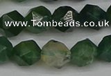 CNG7338 15.5 inches 12mm faceted nuggets moss agate beads