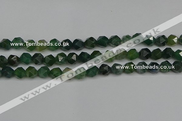 CNG7338 15.5 inches 12mm faceted nuggets moss agate beads