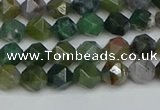 CNG7340 15.5 inches 6mm faceted nuggets Indian agate beads