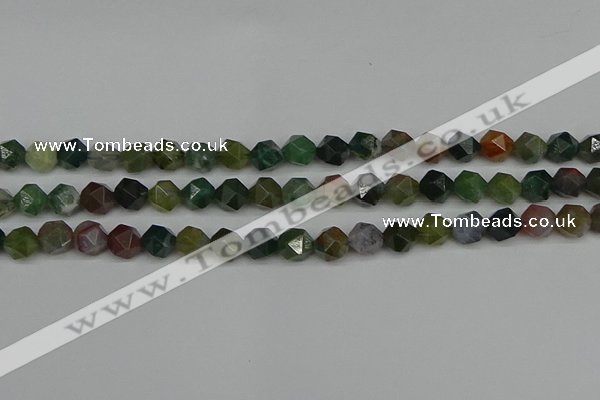 CNG7341 15.5 inches 8mm faceted nuggets Indian agate beads