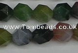 CNG7342 15.5 inches 10mm faceted nuggets Indian agate beads