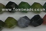 CNG7343 15.5 inches 12mm faceted nuggets Indian agate beads