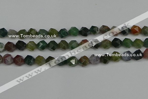 CNG7343 15.5 inches 12mm faceted nuggets Indian agate beads