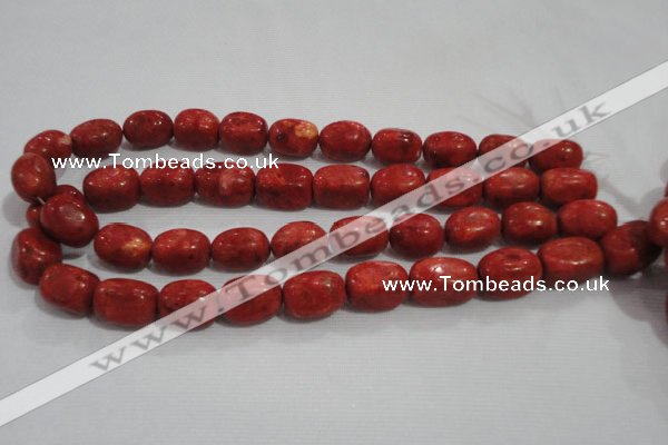 CNG735 15.5 inches 13*18mm nuggets sponge coral beads wholesale