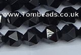 CNG7352 15.5 inches 10mm faceted nuggets Black agate beads