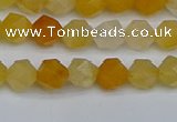 CNG7355 15.5 inches 6mm faceted nuggets yellow jade beads