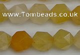 CNG7357 15.5 inches 10mm faceted nuggets yellow jade beads