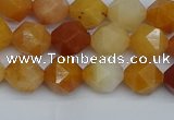 CNG7360 15.5 inches 6mm faceted nuggets yellow jade beads