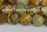 CNG7378 15.5 inches 12mm faceted nuggets picture jasper beads