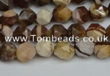 CNG7380 15.5 inches 6mm faceted nuggets zebra jasper beads