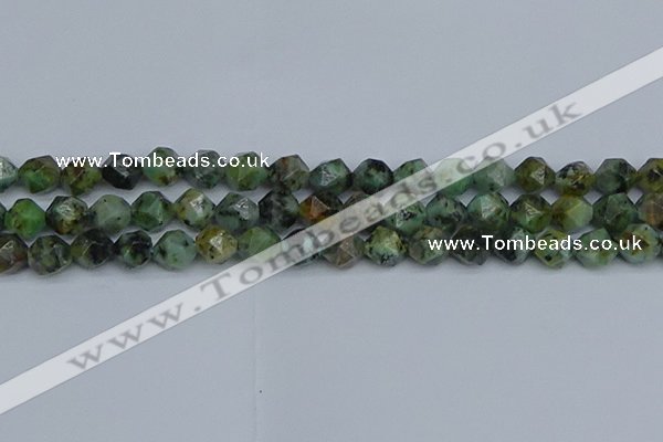 CNG7386 15.5 inches 8mm faceted nuggets African turquoise beads