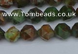 CNG7390 15.5 inches 6mm faceted nuggets green opal beads