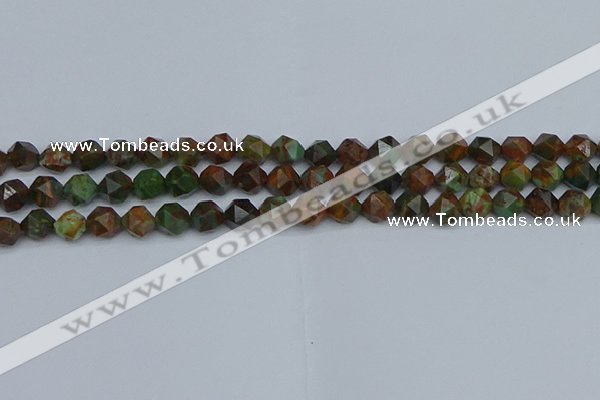 CNG7390 15.5 inches 6mm faceted nuggets green opal beads