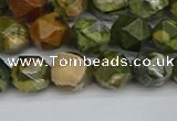 CNG7396 15.5 inches 8mm faceted nuggets rhyolite gemstone beads