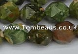 CNG7398 15.5 inches 12mm faceted nuggets rhyolite gemstone beads