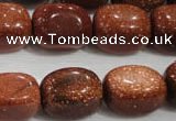 CNG740 15.5 inches 15*20mm nuggets goldstone beads wholesale