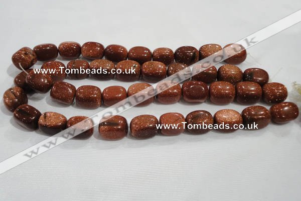 CNG740 15.5 inches 15*20mm nuggets goldstone beads wholesale