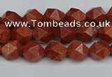 CNG7400 15.5 inches 6mm faceted nuggets goldstone beads