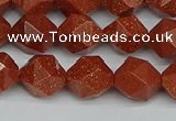 CNG7402 15.5 inches 10mm faceted nuggets goldstone beads