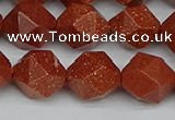 CNG7403 15.5 inches 12mm faceted nuggets goldstone beads