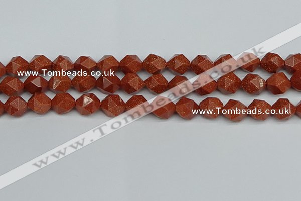 CNG7403 15.5 inches 12mm faceted nuggets goldstone beads