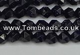 CNG7405 15.5 inches 6mm faceted nuggets blue goldstone beads