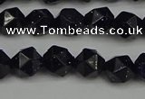 CNG7406 15.5 inches 8mm faceted nuggets blue goldstone beads