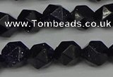 CNG7407 15.5 inches 10mm faceted nuggets blue goldstone beads