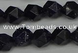 CNG7408 15.5 inches 12mm faceted nuggets blue goldstone beads