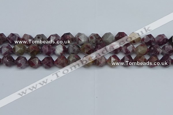 CNG7412 15.5 inches 10mm faceted nuggets tourmaline beads