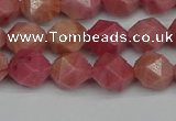 CNG7421 15.5 inches 8mm faceted nuggets rhodochrosite beads