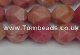 CNG7422 15.5 inches 10mm faceted nuggets rhodochrosite beads