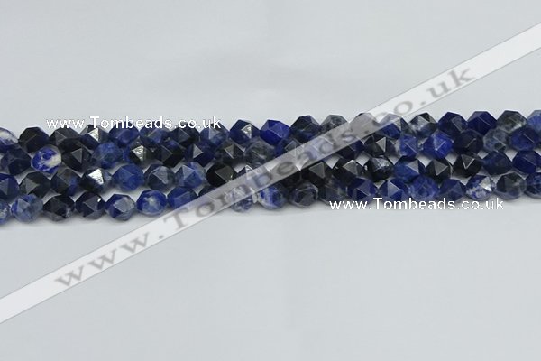 CNG7435 15.5 inches 6mm faceted nuggets sodalite gemstone beads