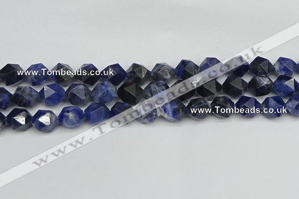 CNG7438 15.5 inches 12mm faceted nuggets sodalite gemstone beads