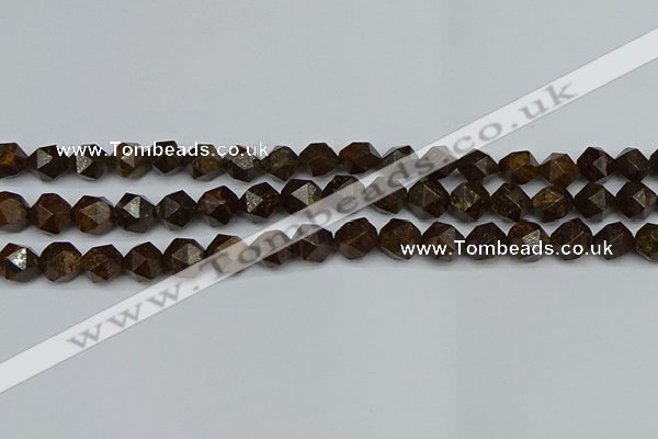 CNG7441 15.5 inches 8mm faceted nuggets bronzite gemstone beads